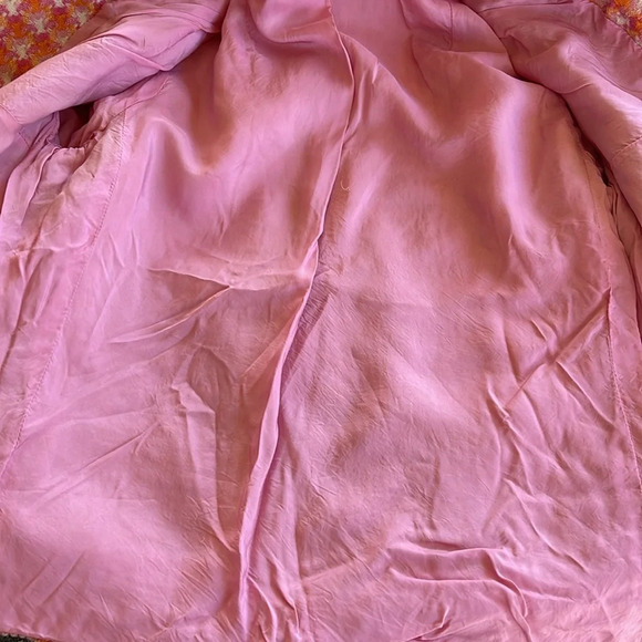 Vintage Pink and Orange Blazer with Bracelet Sleeves and Rhinestone Buttons- L - Picture 3 of 9